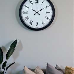 Mey İthalat® Siyah Klasik & Şık 40 Cm Metal Duvar Saati