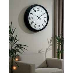 Mey İthalat® Siyah Klasik & Şık 40 Cm Metal Duvar Saati