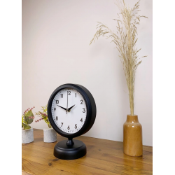 Mey İthalat® Siyah Metal Dekoratif Masa Saati 25×20 cm