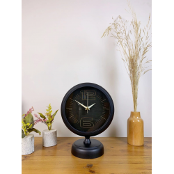 Mey İthalat® Siyah Metal Spor Masa Saati 25×20 cm