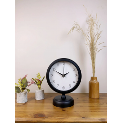 Mey İthalat® Siyah Metal Zarif Masa Saati 25×20 cm