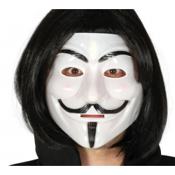 Mey İthalat® Siyah Renk Takma Kısa Saç ve V For Vendetta Maskesi Anonymous Maskesi