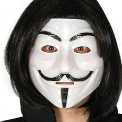 Mey İthalat® Siyah Renk Takma Kısa Saç ve V For Vendetta Maskesi Anonymous Maskesi