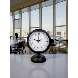 Mey İthalat® Siyah Roma Rakamlı 25 x 20 Cm Metal Masa Saati