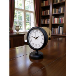 Mey İthalat® Siyah Roma Rakamlı 25 x 20 Cm Metal Masa Saati