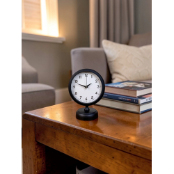 Mey İthalat® Siyah Standart 25 x 20 Cm Metal Şık Masa Saati