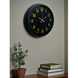 Mey İthalat® Siyah Standart 40 Cm Metal Dekoratif Duvar Saati