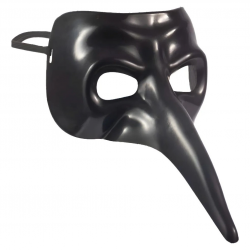 Mey İthalat® Siyah Uzun Burun Veba Doktoru Maskesi