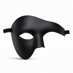 Mey İthalat® Siyah Yarım Erkek Maske – Phantom Parti & Balo Maskesi