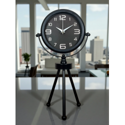 Mey İthalat® Siyah Zarif Üç Ayaklı Masa Saati