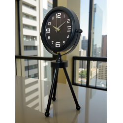 Mey İthalat® Siyah Zarif Üç Ayaklı Masa Saati