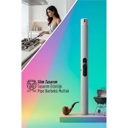 Mey İthalat® Slim Lüks Mutfak Pipo Çakmağı - Gazlı Uzun Barbekü Ateşleyici - Modern Tasarım