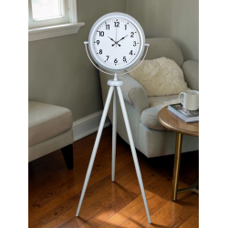 Mey İthalat® Soft White Dekoratif Tripod Ayaklı Saat