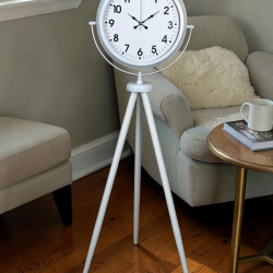 Mey İthalat® Soft White Dekoratif Tripod Ayaklı Saat