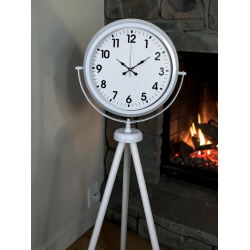 Mey İthalat® Soft White Dekoratif Tripod Ayaklı Saat