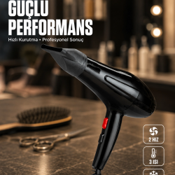 Mey İthalat® Soğuk Üfleme Özellikli 2200W Profesyonel Fön Makinesi