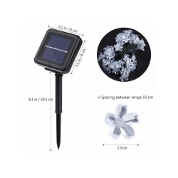 Mey İthalat® Solar 30 LED'li Çiçek Tasarımlı Günışığı Bahçe Aydınlatma