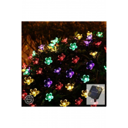 Mey İthalat® Solar 30 Ledli Çiçekli RGB Bahçe Aydınlatma Dekorasyon Güneş Enerjili