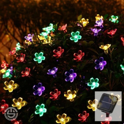 Mey İthalat® Solar 30 Ledli Çiçekli RGB Güneş Enerjisi