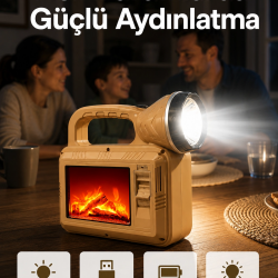 Mey İthalat® Solar Alev Lambası – Kamp, Bahçe ve Dış Mekan İçin
