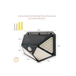 Mey İthalat® Solar Bahçe Aydınlatma Lambası 100 Led