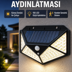 Mey İthalat® Solar Güçlü 100 LED Bahçe Lambası – Enerji Tasarruflu, Suya Dayanıklı ve Geniş Açılı Işık