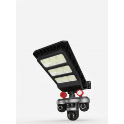 Mey İthalat® Solar Panelli 3 Lens Dış Mekan Güvenlik Kamerası Hareket Algılamalı LED Aydınlatmalı