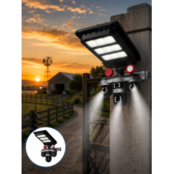 Mey İthalat® Solar Panelli Akıllı Güvenlik Kamerası LED Projektörlü