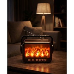 Mey İthalat® Şömine Tasarımlı Bluetooth Hoparlör USB TF Kart Radyo Destekli