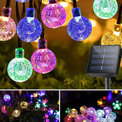 Mey İthalat®  10 Metre 50 Top Güneş Enerjili Solar Led Işık Dekoratif Rgb