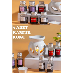 Mey İthalat® Sonx 3 lü Aromaterapi Uçucu Yağ Seti ve Seramik Buhurdanlık - Rahatlatıcı Oda Kokusu & Spa Deneyimi