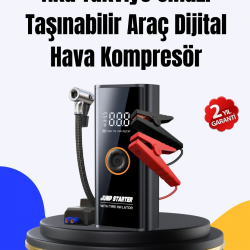Mey İthalat® SOS Fenerli Akü Takviye Cihazı Dijital Kompresör Powerbank