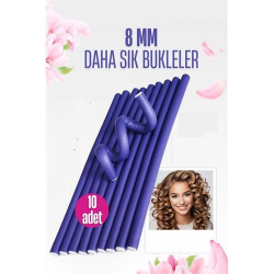 Mey İthalat® Sosis Latex Bigudi - Isısız Saç Bigudisi - 10 Adet 8 mm 721913