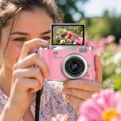 Mey İthalat® Sosyal Medya İçerik Kamera 48 MP HD Video Flip Ekranlı Dijital Kamera