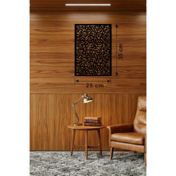 Mey İthalat® Soyut Mercan ve Hücre Dokulu Ahşap Duvar Tablosu - 25x35 cm Lazer Kesim Dekoratif Pano