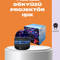 Mey İthalat® Star Master Galaxy Projektör – 360° Dönebilen Gece Lambası, Dekoratif Ambiyans Işığı