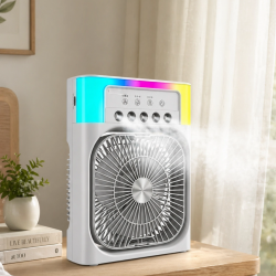 Mey İthalat® Su Buharlı Mini Klima Fan RGB Işıklı Taşınabilir Serinletici