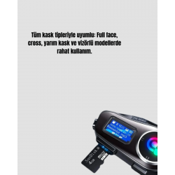 Mey İthalat® Su Geçirmez Bluetooth 5.3 Kask Kulaklığı 1000mAh Bataryalı