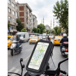 Mey İthalat® Su Geçirmez Motosiklet Telefon Tutucu Evrensel Gidon Montaj Navigasyon Standı