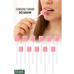 Mey İthalat® Süngerli Swab - Ağız ve Diş Bakım Çubuğu - 50 Adet 722088