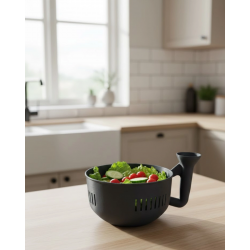Mey İthalat® Süzgeçli Hazneli Sebze Yıkama Kabı Pratik ve Dayanıklı Mutfak Yardımcısı