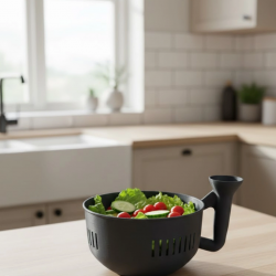 Mey İthalat® Süzgeçli Hazneli Sebze Yıkama Kabı Pratik ve Dayanıklı Mutfak Yardımcısı