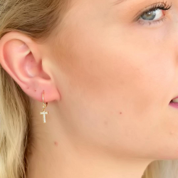 Mey İthalat® T Harf Bayan Küpe