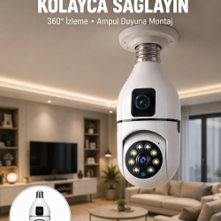 Mey İthalat® Tak Çalıştır Ampul Kamera – Full HD 1080P Kablosuz Güvenlik Çözümü Yeni Nesil