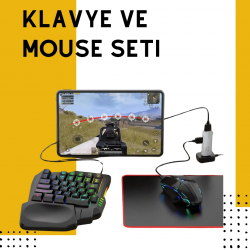 Mey İthalat® Tak-Çalıştır Mobil Oyun Ekipmanları Seti – Klavye Mouse Dahil