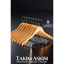 Mey İthalat® Takım Askısı Ceket Etek Pantolon Kıskaçlı 8 Adet Vincentis Devoto Design 719538