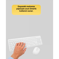 Mey İthalat® Tam Boy Kablosuz Klavye Mouse Seti - Gelişmiş Bağlantı ve Sessiz Performans