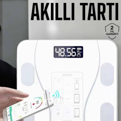 Mey İthalat® Tartı Baskül Dijital Elektronik Tartı Vücut Analiz Wifi Akıllı Yağ Ölçer