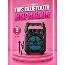 Mey İthalat® Taşınabilir 6.5” Bluetooth Hoparlör USB TF Kart Mikrofonlu Şarjlı Sistem