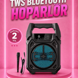 Mey İthalat® Taşınabilir 6.5” Bluetooth Hoparlör USB TF Kart Mikrofonlu Şarjlı Sistem